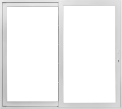 Real modern house window frame isolated on white background