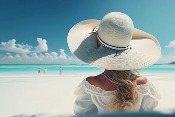 Woman on the beach. Relax.