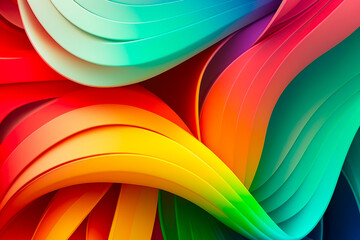 abstract colorful background, rainbow pastel colors, abstract banner with paper art style AI generative