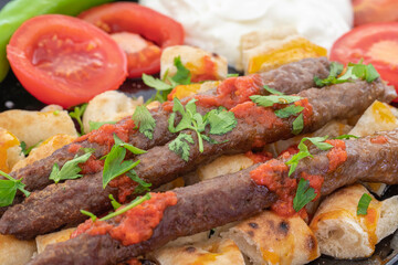 Delicious Turkish Traditional Manisa Kebap, Tire Kofte