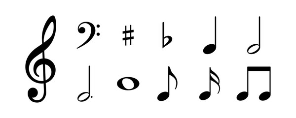 Music notes. Vector illustration.
