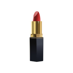 Obraz na płótnie Canvas Lipstick. Red. Women's cosmetics. Fashion. Modern Style. Graphics. Vector. Close-up.
