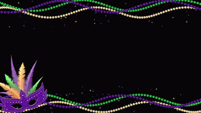 Mardi Gras frame on a seamless loop