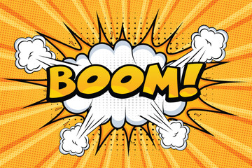 Cartoon style boom comic sound effect vector