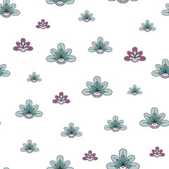Fototapeta premium seamless repeat pattern with beautiful floral elements floating on a white background perfect for fabric, scrap booking, wallpaper, gift wrap projects