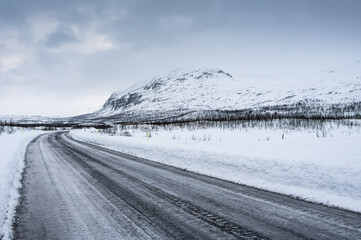 The beautiful winter landscape of Sweden in Scandinavia. 
