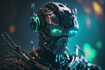 Obraz na płótnie Canvas the robot of the future. robot helper, robots from the future. High technology. Generative AI.