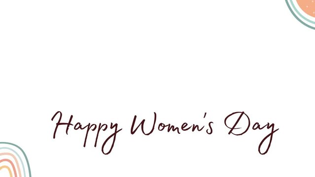 Happy Women's Day wish image with simple boho background