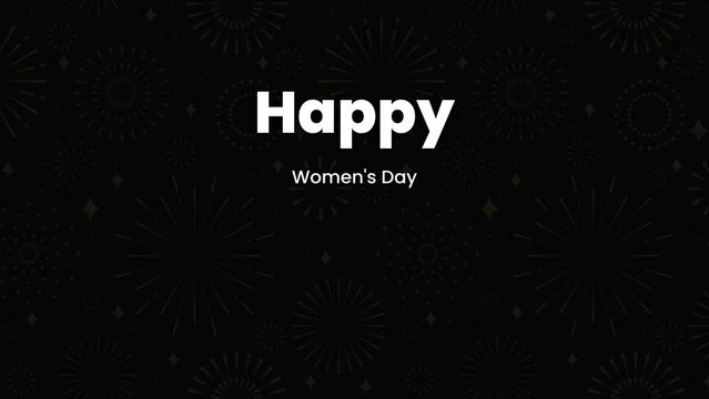 Happy Women's Day wish image with fireworks background