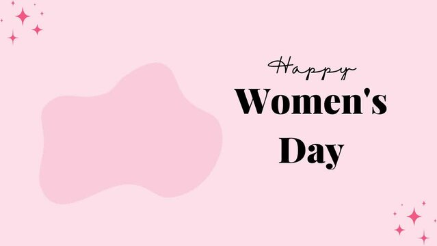 Happy Women's Day wish image with pink background