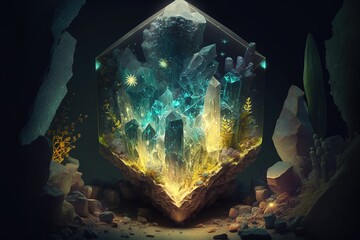 The Cavernous Depths: An Illuminated Exploration of the Bewitching Crystal Mine Generative AI