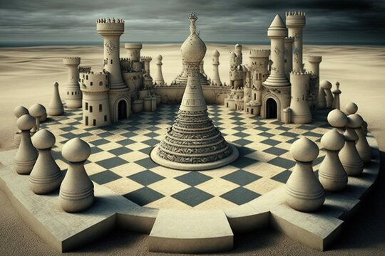Premium Photo  Fantasy chess horses on a chessboard generative ai