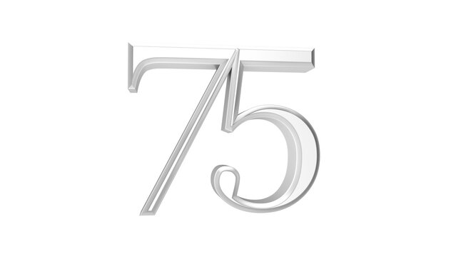 3d golden 75 years anniversary celebration with star background