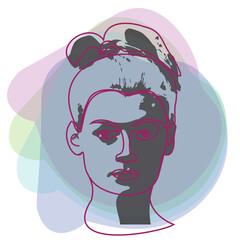 illustration of a person in profile