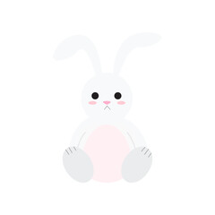 Baby Bunny Doll Flat Illustration PNG