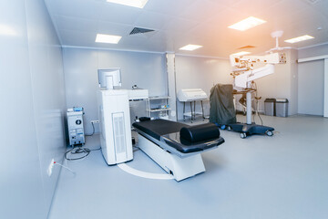 Interior of modern ophthalmology operating room with modern equipment