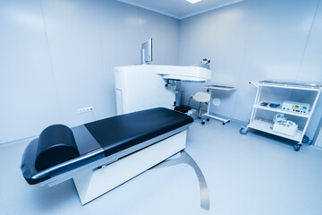 Interior of modern ophthalmology operating room with modern equipment