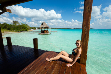 Beautiful lagoon Bacalar in Mexico