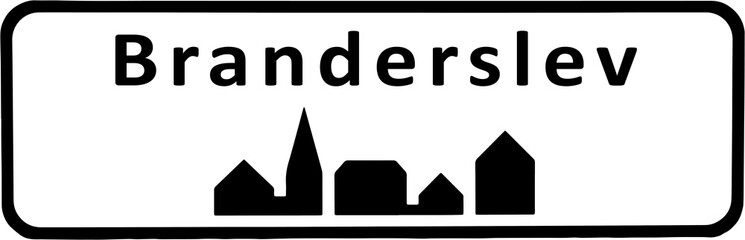 City sign of Branderslev - Byskilt Branderslev