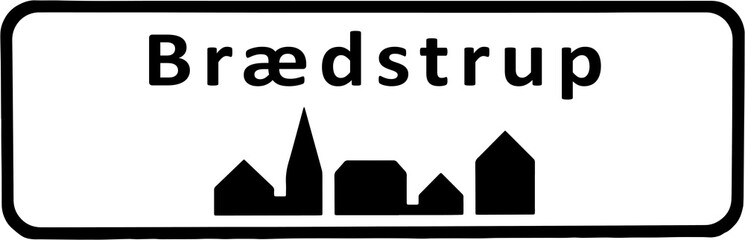 City sign of Brædstrup - Byskilt Brædstrup