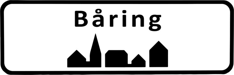 City sign of Båring - Byskilt Båring