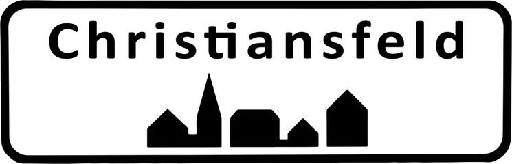 City sign of Christiansfeld - Byskilt Christiansfeld