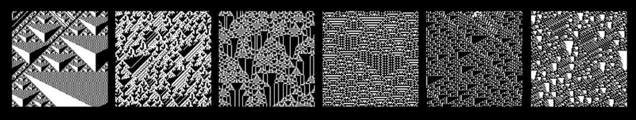 Cellular Automaton Homogeneous Structures Set - Visualization of Artificial Life Model Tessellation Templates  - 574410163