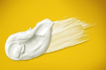 White abstract cosmetic cream swatch