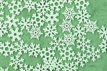 Snowflakes on the color background