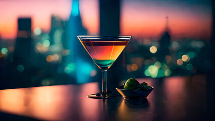 cocktail in the bar - ia generative