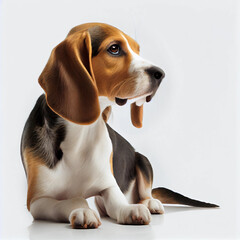 cute beagle dog with expression, isolated on a white background png