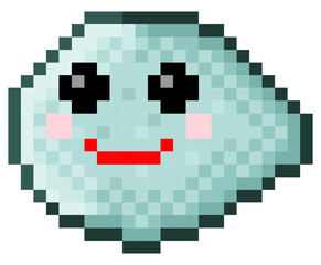 Smile shape icon pixel art. Vector illustration.	