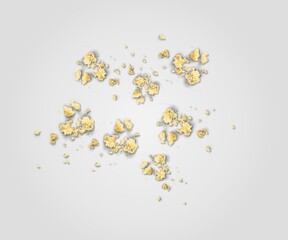 Dirty Bread crumbs on gray background