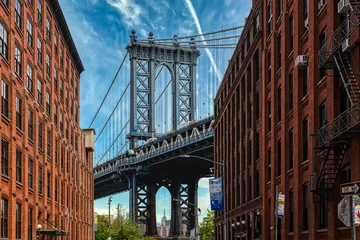 Crédence de cuisine en verre imprimé Brooklyn Bridge DUMBO manhattan brooklyn pont bridge new york usa 