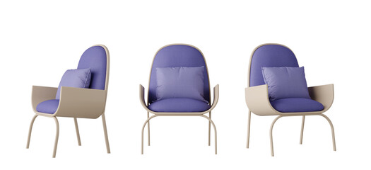 Violet chair front and side view