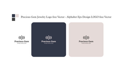 Precious Gem Jewelry Logo free Vector - Alphabet Eps Design LOGO free Vector