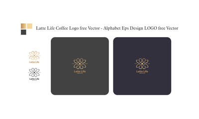 Latte Life Coffee Logo free Vector - Alphabet Eps Design LOGO free Vector