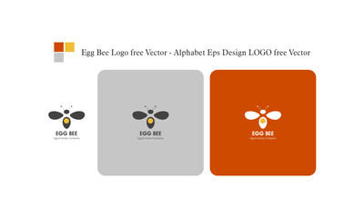 Egg Bee Logo free Vector - Alphabet Eps Design LOGO free Vector