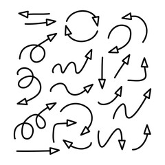 Set of hand drawn vector arrow