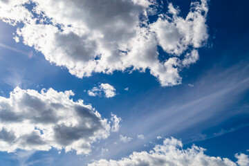 Photography on theme white cloudy sky in unclear long horizon