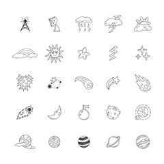 Different landscape and buildings vector icon. Black and white vector symbols for your design. Vector illustration eps10