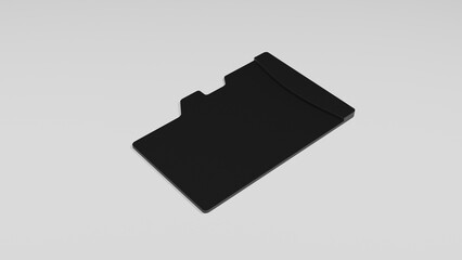 Modern micro SD memory card isolated on white surface. Minimal concept. 3D render