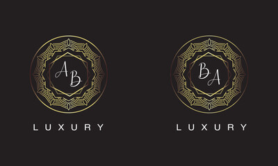 AB and BA luxury logo style.