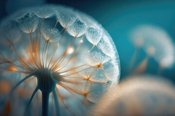 Obraz premium Dandelion flower. Illustration AI Generative