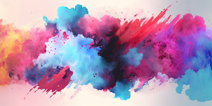 Abstract artistic watercolor splash background 3d render, Generative AI © VertigoAI