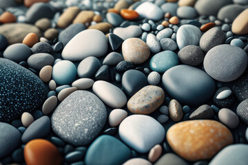 Sea stones background. Illustration Generative AI