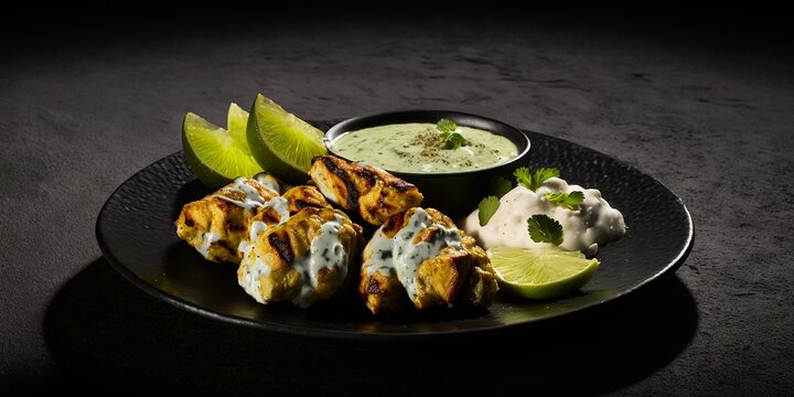 Delicious Chicken Malai Tikka Hahnchenfleisch mit milder So&szlig;e W&uuml;rzung, ai generativ