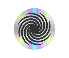 Holographic sticker in a trendy retro y2k style. Vector Graphic with textured foil effect.  Vector illustration