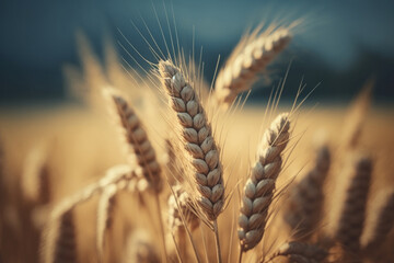 Ripe Golden Wheat  Illustration AI Generative