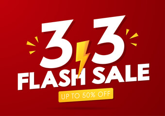 3-3 Sale Banner. World Biggest Shopping Festival Big Sale 3-3 Abstract Modern Banner Design Vector Editable Template.